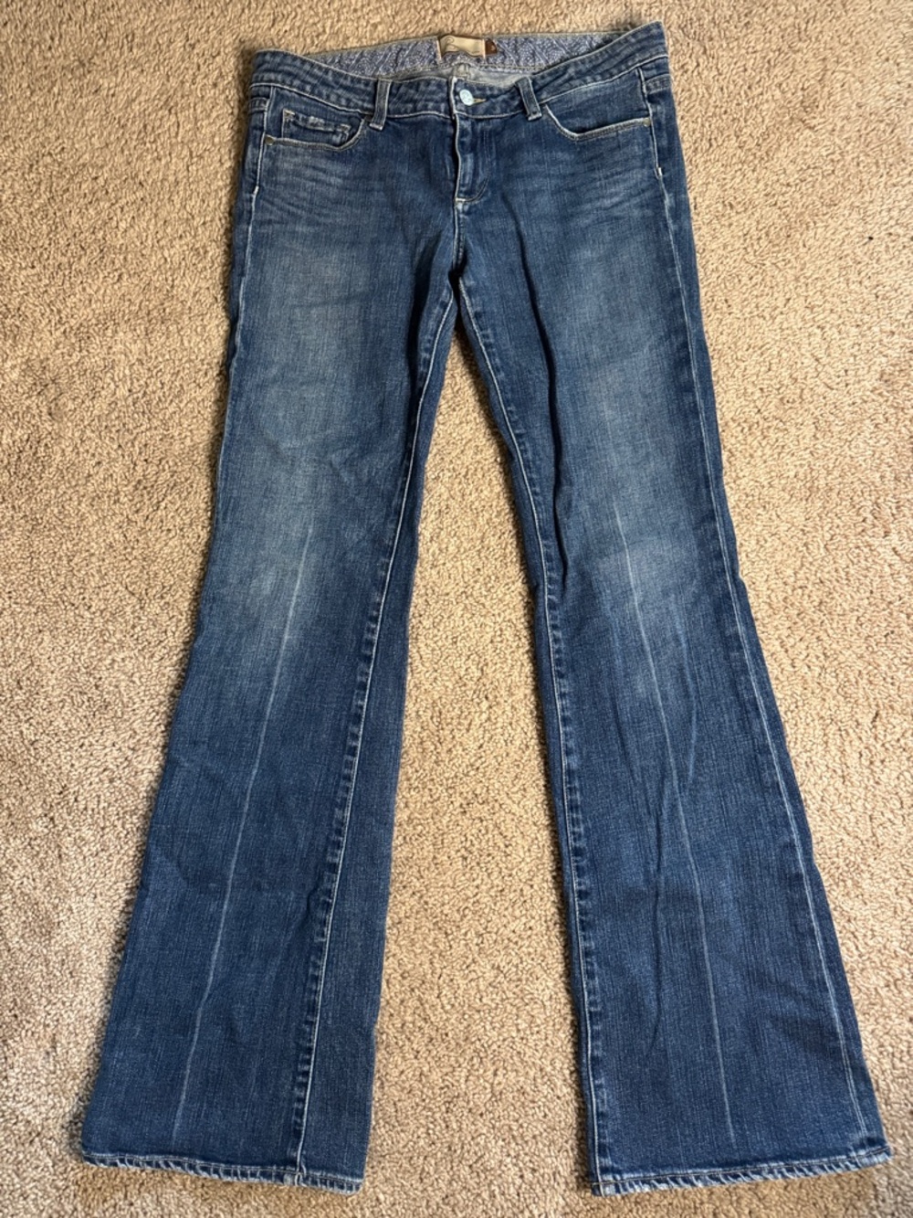 PAIGE Women's Flared Jeans in Dark Blue Wash